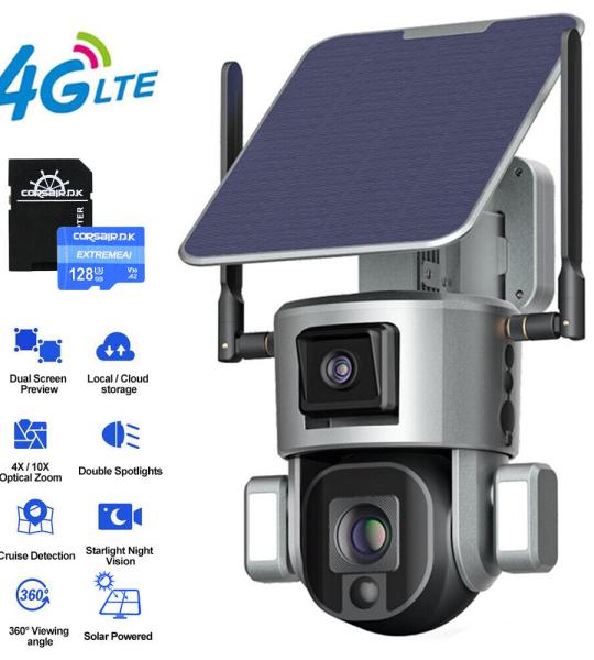 Caméra Solaire Rotative Sans Fil 4G 8MP HD