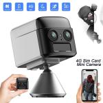 Mini caméra de Surveillance espion 1080P HD 64GB 4K 5MP 4G carte SIM caméra de détection humaine interphone vocal caméscope de sécurité 2025