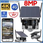 Caméra solaire 180° 4G 8MP 4K double objectif