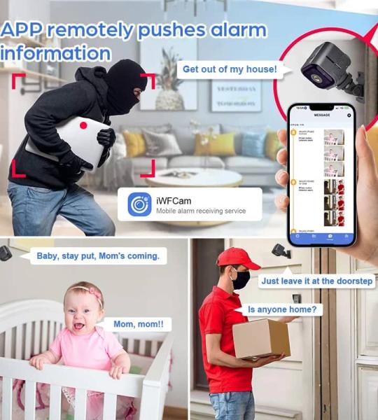 Mini caméra espion WiFi HD 1080P vue à distance alarme sonore Vision nocturne Ultra longue veille détection Mobile caméra de sécurité 2025
