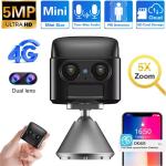 Mini caméra de Surveillance espion 1080P HD 64GB 4K 5MP 4G carte SIM caméra de détection humaine interphone vocal caméscope de sécurité 2025
